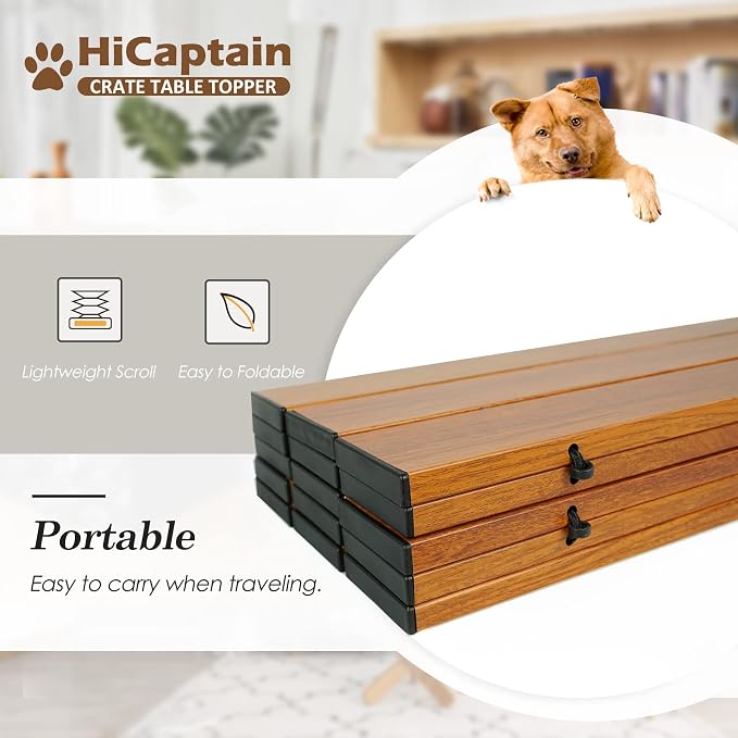 HiCaptain Pet Crate Table Topper – Foldable Wire Dog Kennel Topper Custom Pet Crate Table (L, for 42 inch Crate) - Image 4