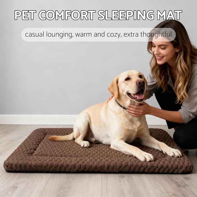 Dog Bed Mat - Dog Crate Pad - Reversible Mat for Pet Comfort - Soft Bed Crate Pads for All Seasons - Durable, Machine Washable Mat for Crates, Travel, and Home (Dark Brown, 35" L*23" W*1.5" Th) - Image 4