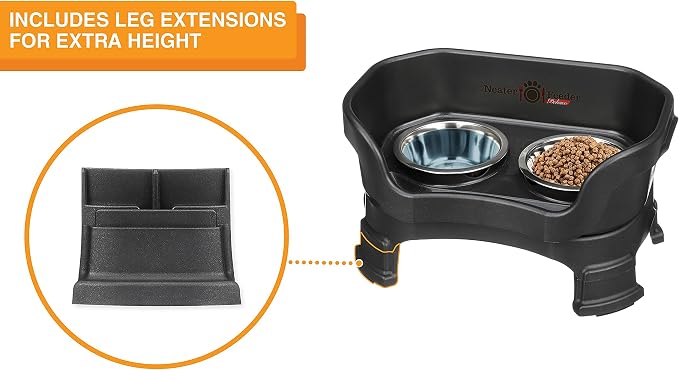 Neater Feeder Deluxe Mess-Proof Elevated Dog Bowls for Small Dogs (Up to 19 lbs), 2 Height Adjustable (6” & 7.5”) No-Spill Raised Dog Bowl Stand, Stainless Steel Food Bowl Set, Made in USA, Black - Image 6