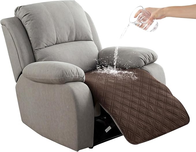 Genina Waterproof Recliner Chair Covers, Recliner Cover for Dog Pets Friendly, Washable Antislip Reclining Chair Cover Furniture Protector, Sofa Slipcover for Living Room(23.6inch/Chocolate) by Genina