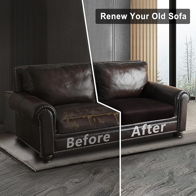 ANARACHON Leather Look Couch Cushion Covers Sofa Seat Slipcovers Sets Couches Furniture Protector for Sectional Armchair Loveseat Pets Kids Stretch Spandex Fabric (2 Cushion Loveseat, Chocolate) - Image 7