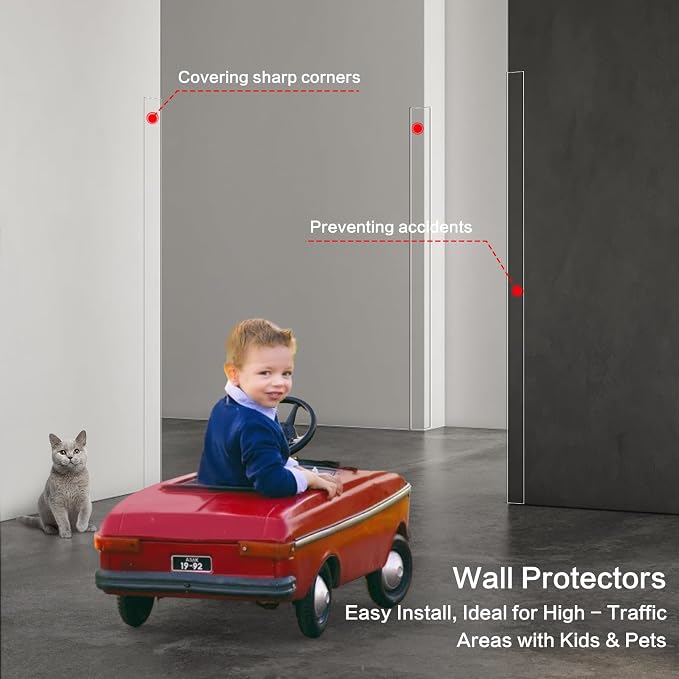 6PCS Clear Self-Adhesive Wall Corner Protectors，Corner Guards & Edge Protector for Wall Door Frame Cabinet Baseboard & Door, Table, Stair (35.4" X 1.18") - Image 5