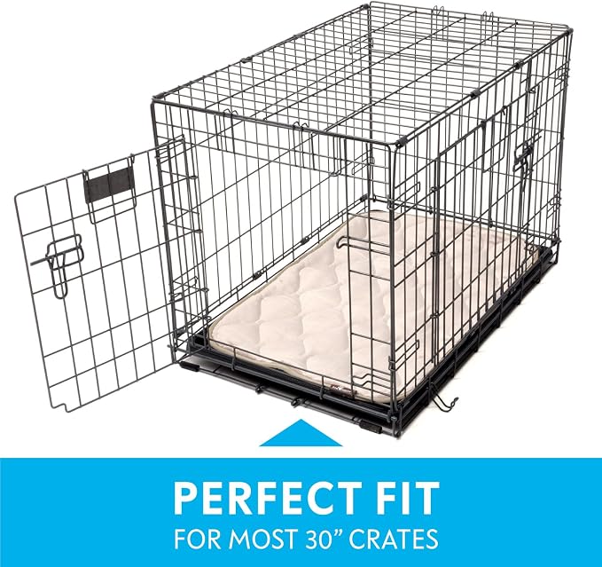 Paw Inspired Washable Padded Crate Mats for Dogs, Beige, 29x18 Inch | Fits 30-inch Kennels, Leakproof, Waterproof Bottom, Plush Dog Pad, Pet Bed - Image 3