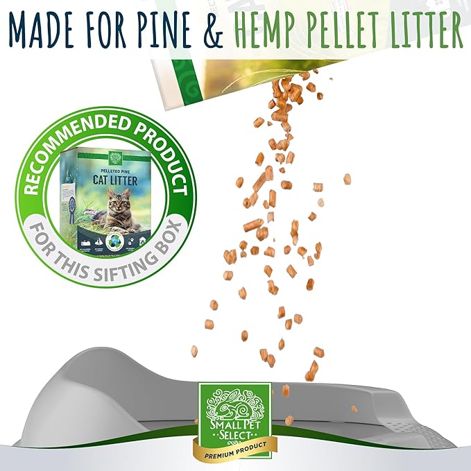 Small Pet Select - Sifting Cat Litter Box, with 5 Pee Pads and Litter Scoop, Premium System for Cats and Other Small Animals, Tidy and Easy to Clean with Drawer, Scoop, and Removable Tray | Tidy Easy-Clean Sifting System, Drawer, Litter Scoop & Removab... - Image 4