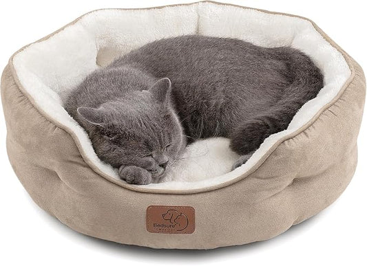 Bedsure Small Dog Bed Washable,Round Cat Beds for Indoor Cats,20in Camel | Soft Plush Pet Bed,Dog Beds for Small Dogs for Puppy and Kittens,Anti-Slip Bottom,Easy to Clean by Unknown