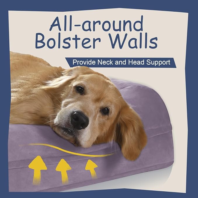 Orthopedic Dog Bed Waterproof Pet Sofa for Large Sized Dogs | 360 Degree Bolster Support, Egg Crate Foam, Waterproof Liner, Non-Slip Bottom, Machine Washable Cover, 36 x 27 Inch - Image 4