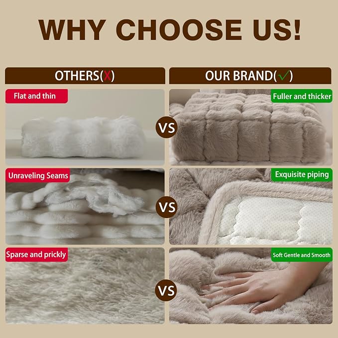 OHSIO Couch Cover for Pets Plush, Non Slip Cozy Sofa Cover Pet Friendly, Soft Thick Fuzzy Sofa Slipcovers for 3 Cushions Washable Couch Sofa Funiture Protector(Light Brown,27.6'' x 70.8'') - Image 7