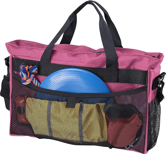 Mobile Dog Gear, Day Away Tote, Dog Travel Bag, Includes 3 Cup Food Holder, Pink - Image 2