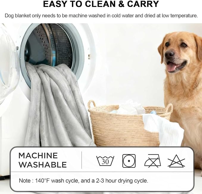 Waterproof Pet Blanket for Bed, Reversible Soft Flannel Love Blanket, Bed Blanket for Couples Washable, Spill-Proof Dog Throw Blanket for Couch, Sofa Protect, Camping,Royal Blue,80"x90" - Image 8