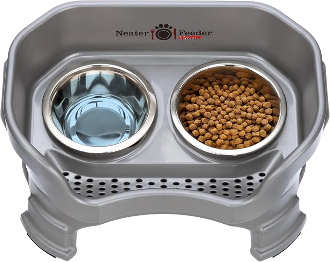 Neater Feeder Deluxe Mess-Proof Elevated Dog Bowls for Small Dogs (Up to 19 lbs), 2 Height Adjustable (6” & 7.5”) No-Spill Raised Dog Bowl Stand, Stainless Steel Food Bowl Set, Made in USA, Gunmetal - Image 8
