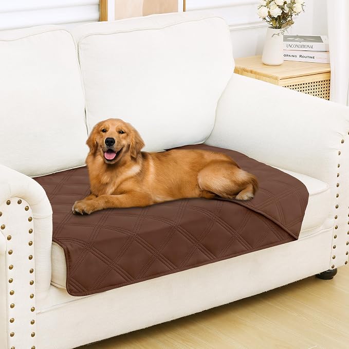 Smiry Waterproof Dog Bed Cover, Reversible Pet Blanket for Sofa Couch | Soft Washable Dog Blanket, Leakproof Couch Cover for Dogs Cats & Furniture Protection, 30x53, Brown/Brown by Smiry