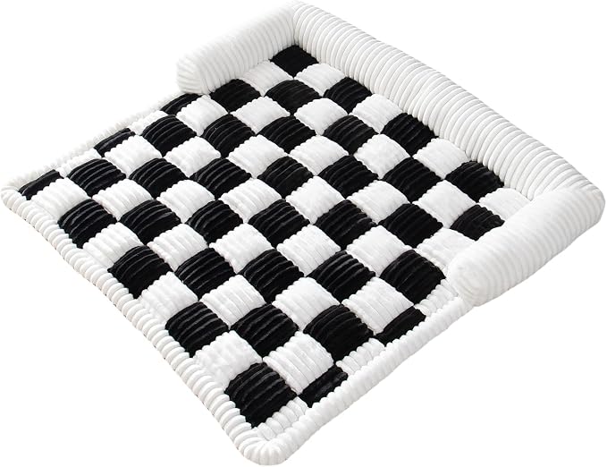TOPCHANCES Dog Couch Covers, Thickened Quilted Plaid Funny Fuzzy Pet Sofa Mat Dog Cover Protector for Large Dogs (Black, 30x30 inch) - Image 8