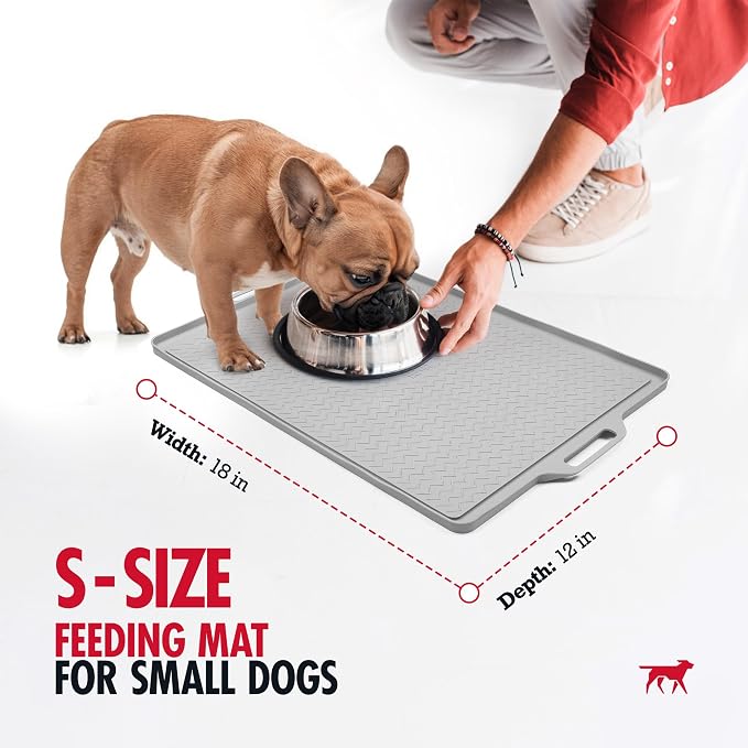 Tuff Pupper 18x12 Small Dog Feeding Mat for Food and Water | Dog Food Mats for Floors | Waterproof Dogs Water Bowl Mats | Dogs Placemats Pet Food-Mat | Silicone Feeding Mat for Cats and Cat Bowls - Image 2