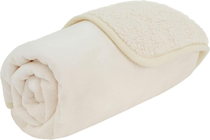 PETAMI Sherpa Fleece Waterproof CAT and Dog Blanket, Beige, Small - Image 7