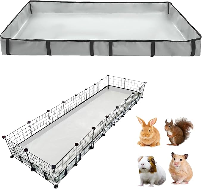 Guinea Pig Cage Liner Tarp Bottom Waterproof and Washable Base Also for Rabbits, Bunny, Chinchesillas, Hedgehog, Ferrets and Other Small Animals(24x96 inches) by DZWLKJ