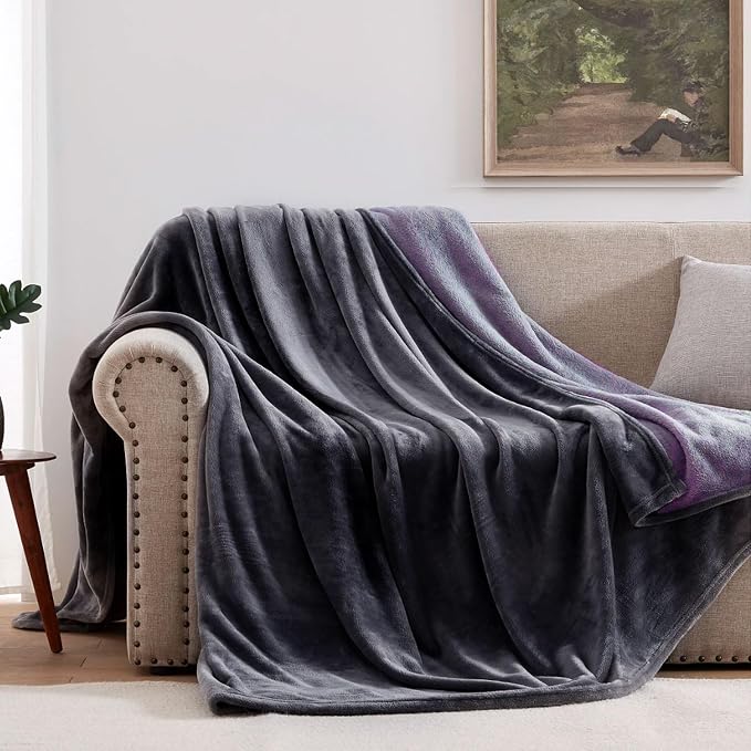 YISURE Reversible Bed Throw Blanket Water Proof and Stain-Proof, Queen Size 80"x60" (Grey/Violet), Leakproof, Soft Repellant Bed Cover for Couches Sofa and Mattress, Washable and Reusable | Love Blanket Waterproof Sex Blanket Reusable Couch Furniture P... - Image 5