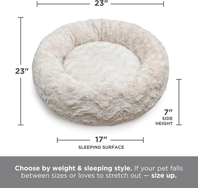 Best Friends by Sheri The Original Calming Donut Dog Bed for Small Dogs up to 25 lbs, Lux Faux Fur, Gray, 23" x 23" - Image 9