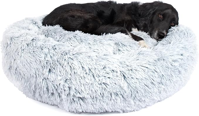 Barkbox Dog Bed, 2-in-1 Memory Foam Donut Cuddler Dog and Cat Bed, Calming Orthopedic Joint Relief Fur Crate Lounger for Pets, Machine Washable + Removable Cover, Waterproof Lining, Includes Toy | Calming Orthopedic Joint Relief Furry Crate Lounger for... by BARK