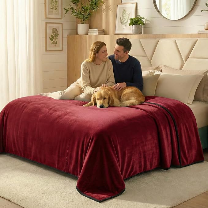 Paw Buddies Premium Waterproof Blanket 80"x90" Velvet-Feel Reversible Throw – Leakproof, Machine Washable Bed & Sofa King Size Protector for Couples, Pets & Travel + Bonus Small Blanket - Image 8