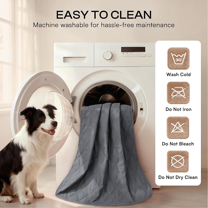 Luciphia Waterproof Couch Cover for Dogs, Non-Slip Pet Sofa Protector | Non-slip waterproof couch cover scratch-resistant machine washable protects sofa bed, Grey, 52" x 82" - Image 7