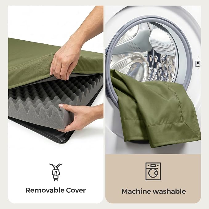 Sytopia Outdoor Dog Bed for Extra Large Dogs (90 lbs), Waterproof Orthopedic Pet Bed with Removable Washable Cover, Indoor Outdoor Dog Mat for Patio, Crate, Camping, Travel & Home, Green - Image 3