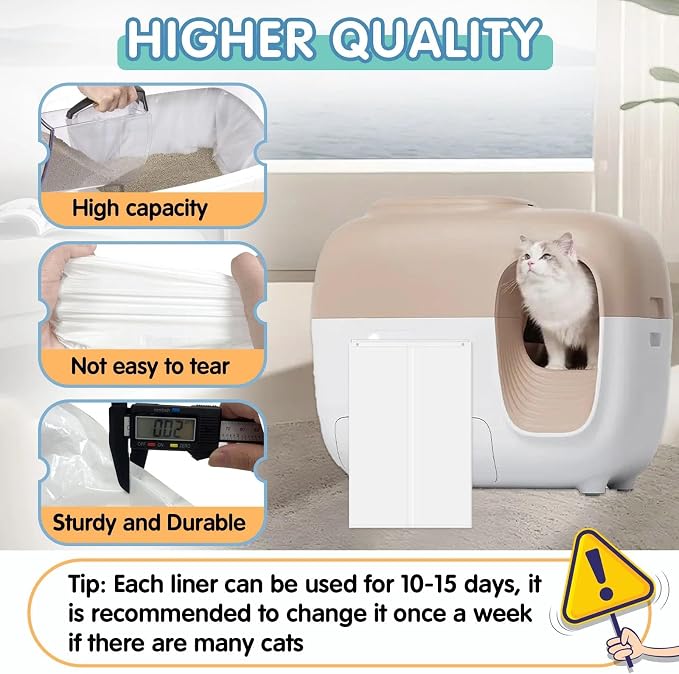 60Pcs Cat Litter Box Liners for PetSnowy SNOW+ Automatic Cat Litter Box, Tear & Leak Resistant Self-Sealing Waste Drawer Liner Bags - Image 4