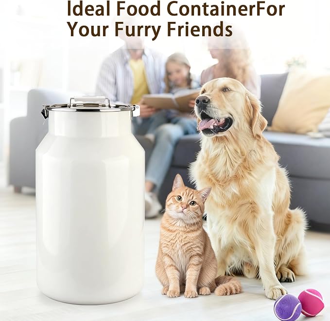 Dog-Cat Food Storage Container 40 lb/38 Qt, Large Stainless Steel Pet Food Bin with Airtight Lid & Scoop Included, Durable 304 Metal Storage for Dogs & Cats - Image 7