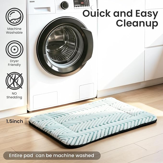 Mora Pets Cat Bed for Indoor Cats & Small Dogs Washable Flat Cat Bed Mat Soft Fluffy Dog Crate Kennel Carrier Pad with Anti-Slip Bottom for Pet Cage Travel Sleeping Chevron Blue 22 x 13 - Image 4
