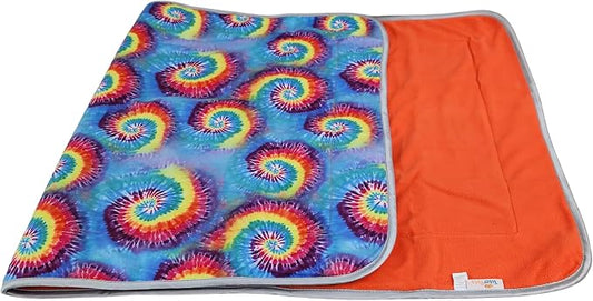 Tater Pets Guinea Pig Fleece Cage Liner - Tidy Mat - Lap Pad - Corner Pad - Absorbent - Machine Washable - for Guinea Pigs and Hedgehogs (Tie Dye, 1x2 C&C (14"x 28")) by TaterPets