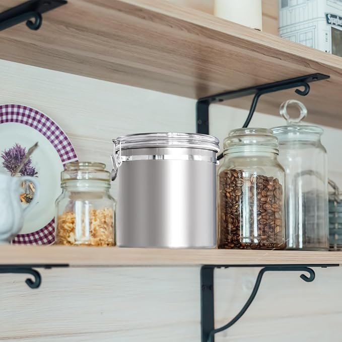 ENLOY 165oz Stainless Steel Airtight Canister for Kitchen, Large Flour Coffee Bean Tea Cereal Sugar Cookie Metal Food Storage Canisters with Clear Lid and Sturdy Locking Clamp (7.7 * 7.7 * 8.4in) - Image 7
