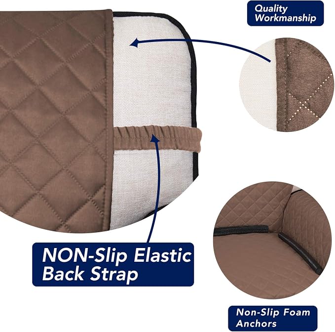 PureFit Reversible Chair Sofa Cover Dog Couch Covers for Sofa, 25.5 in | Brown/Beige, Water Resistant Couch Protector, Washable Pet Couch Cover with Non Slip and Elastic Straps For Kids - Image 3
