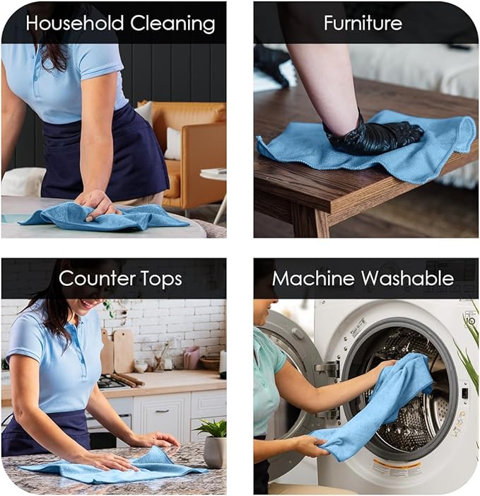 Avalon Towels Microfiber Cleaning Cloths (Value Pack of 36) - Size 16 x 16 Inches, Highly Absorbent Cleaning Rags, Lint Free, Reusable and Washable, Microfiber Towels for Cars - Image 3