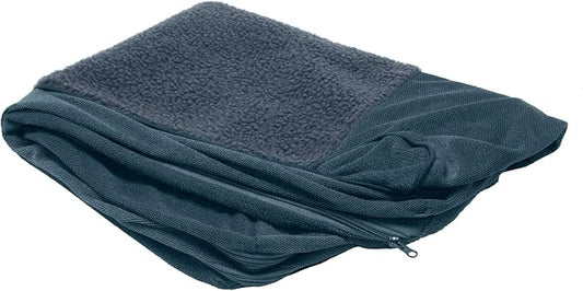 Furhaven Replacement Dog Bed Cover Sherpa & Chenille Sofa-Style, Machine Washable - Orion Blue, Large by FurHaven