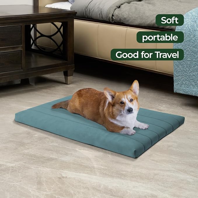 BALANCE Dog Crate Bed, Orthopedic Dog Bed Pad with Waterproof Liner, Washable Crate Foam Pet Mat for Large, Medium, Puppy Dogs Breeds, Powder Blue, 36"x23"x1.6" - Image 4