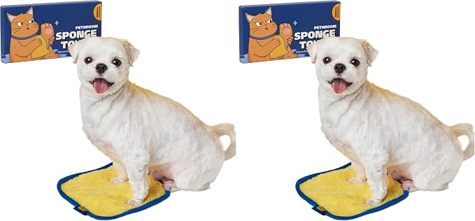 PETHROOM] Portable Pet Towel for Dogs & Cats | Professional Pet Dryer, Super Absorbent & Quick-Drying Dog Dryer | Lightweight, Durable, Ultra-Soft (Small) 8"x 8" (Pack of 2) by PETHROOM