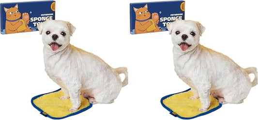 PETHROOM] Portable Pet Towel for Dogs & Cats | Professional Pet Dryer, Super Absorbent & Quick-Drying Dog Dryer | Lightweight, Durable, Ultra-Soft (Small) 8"x 8" (Pack of 2) by PETHROOM