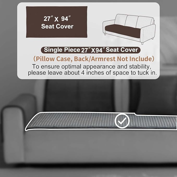 Velvet Washable Dog Couch Cover, Non-Slip Waterproof Pet Sofa Protector for Cushion Sectional, L-Shaped Sofa & Loveseat, Machine Washable(1PC/27.6"x90",Dark Grey) - Image 2