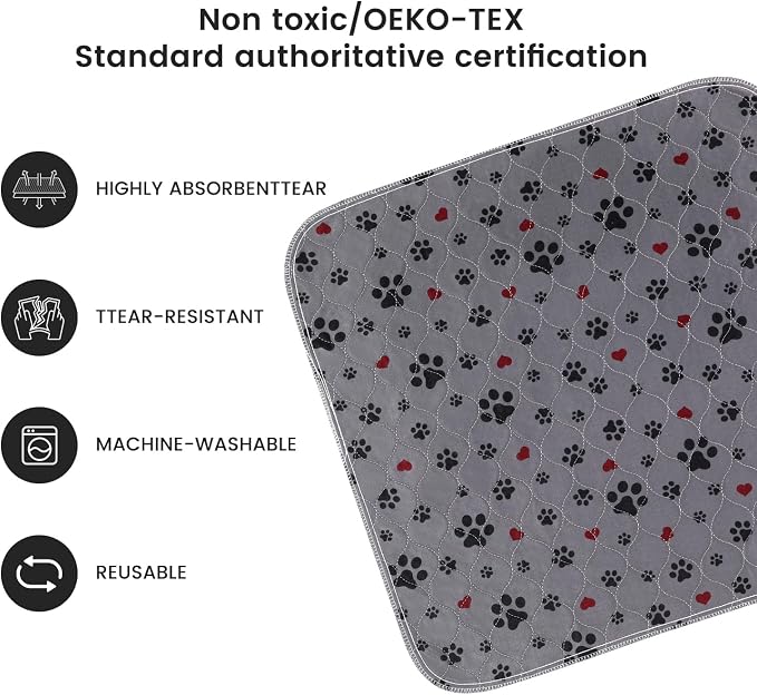 Washable Pee Pads for Dogs,2 Pack Extra Large 36"x36" Super Absorbent Reusable Puppy Pads,Non-Slip 100% Waterproof Dog Pee Pads,Pet Training Pads for Couch, Crate,Potty Training,Floor - Image 2