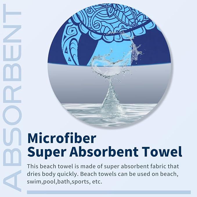 Microfiber Beach Towel Oversized 71x32 Multiple with Bag 6 Pack Bulk | Thin Lightweight Sand Free Absorbent Quick Dry Large for Travel Pool Swim Bath Cruise Sports Camping Essentials Adults Gifts - Image 6