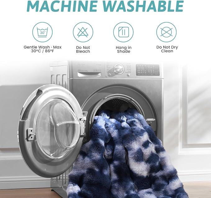 COZY KISS Couch Cover for Dogs Washable, Ultra Soft Faux Fur Pet Sofa Pad for Car Seat Protector, Liquid Pee Proof Cat Mat, Warm Pad for Dresser Top, 27.5x70 inch, Tie Dye Blue - Image 5