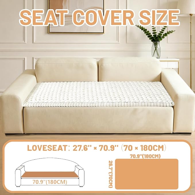 Couch Cover for Dogs Washable,Non Slip Fuzzy Durable Pet Friendly Cozy | Soft Slipcovers for 3 Cushion Sofa Cover,Plush Thick Protector Fits Mat Bed Leather & Fabric Couches (Beige 27.6"x70.9") - Image 4