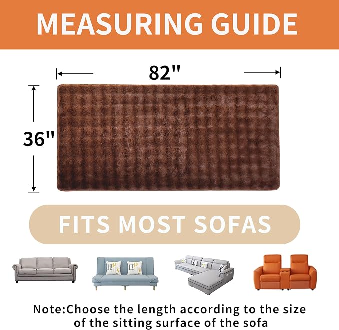 Waterproof Dog Bed Cover Non Slip Couch Covers for Dogs Washable Soft Faux Fur Sofa Cover Couch Covers for 3 Cushion Couch Sofa Pet Friendly (Brown) - Image 4