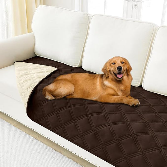 Smiry Waterproof Dog Bed Cover, Reversible Pet Blanket for Sofa Couch | Soft Washable Dog Blanket, Leakproof Couch Cover for Dogs Cats & Furniture Protection, 40x80, Chocolate/Beige by Smiry