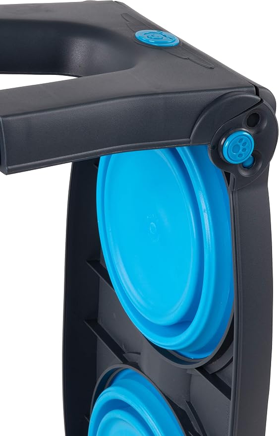 Dexas Pets Adjustable Height Double Pet Feeder, Pro Blue - Image 5