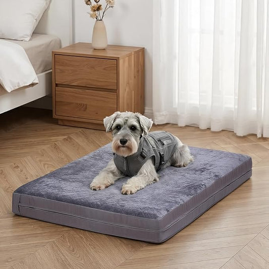 Waterproof Dog Bed for Crate, Washable Reversible Outdoor Kennel Pad, 29x18 | Kennel Pet Bed for Medium Dogs with Removable Cover, Waterproof, Wipeable, Anti-Slip, Outdoor, Dark Grey by WAYIMPRESS