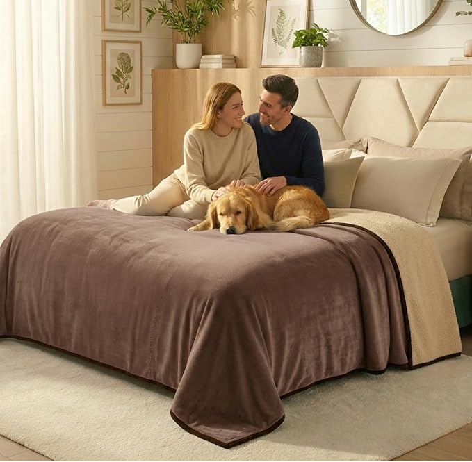 Paw Buddies Premium Waterproof Blanket 80"x90" Velvet-Feel Reversible Throw – Leakproof, Machine Washable Bed & Sofa King Size Protector for Couples, Pets & Travel + Bonus Small Blanket - Image 7