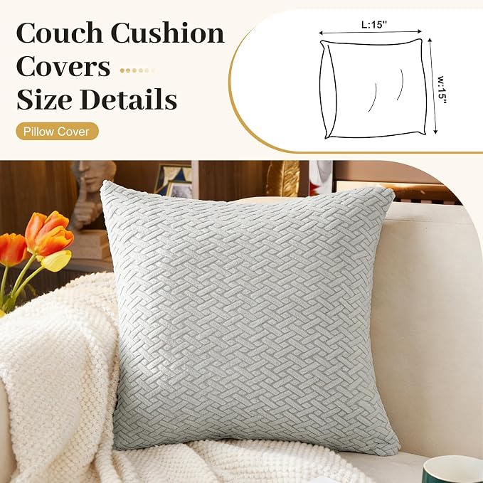 Couch Cushion Covers & Couch Cover for Sectional Sofas, Reversible Non-Slip Sofa Slipcovers, Washable Pet Proof Home Decor Protector (Orgen, Pillow Cover) - Image 2