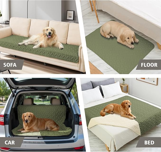 Ameritex Pet Bed Cover Dog Bed Blanket for Sofa and Furniture Waterproof New Pattern Design (68x82 Inch, Green) - Image 3