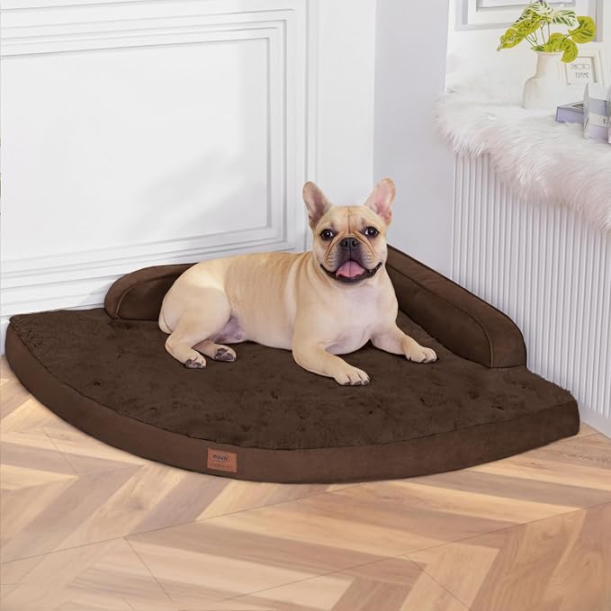 MEKIY Orthopedic Waterproof Dog Bed with Sides for Large Sizes Dogs | Egg Crate Foam, Waterproof Liner, Anti-Slip Bottom, Space-Saving, Perfect for Corners and Sofa Edges, 38 x 38 Inch by Mekiy