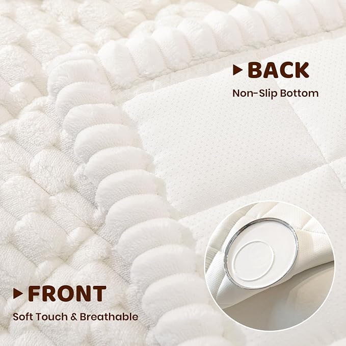 Royhom Couch Cover for Dogs Washable，Non Slip Sofa Protector for Pets | Durable & Easy Care, Soft Furniture Cover for Leather & Fabric Couches Against Claws, Spills & Fur, 27.6x70.9 Inch, White - Image 5